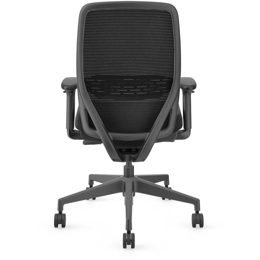 HON Nucleus Task Chair KD - Black Fabric Seat - Black Back - Armrest - 1 Each. Picture 5