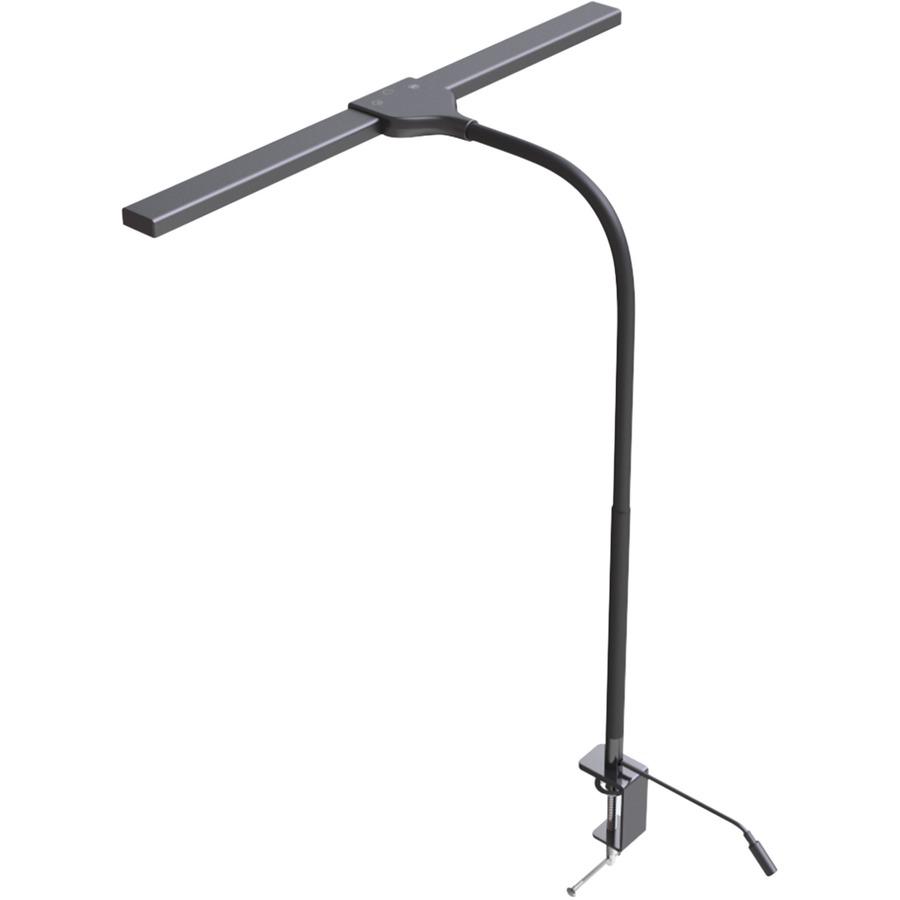 Data Accessories Company Clamp-On LED Desk Lamp - 20" Height - 18" Width - LED Bulb - Flexible Neck, Gooseneck, Dimmable, Color Changing Mode, Durable - Metal - Desk Mountable, Table Top - Black - for. Picture 3