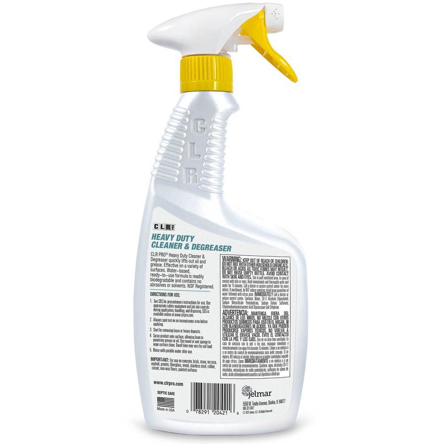 CLR Pro Heavy Duty Cleaner & Degreaser - 32 fl oz (1 quart) - Surfactant Scent - 1 Bottle - Water Based, Solvent-free, Heavy Duty, Non-abrasive, Petroleum Free - White. Picture 3
