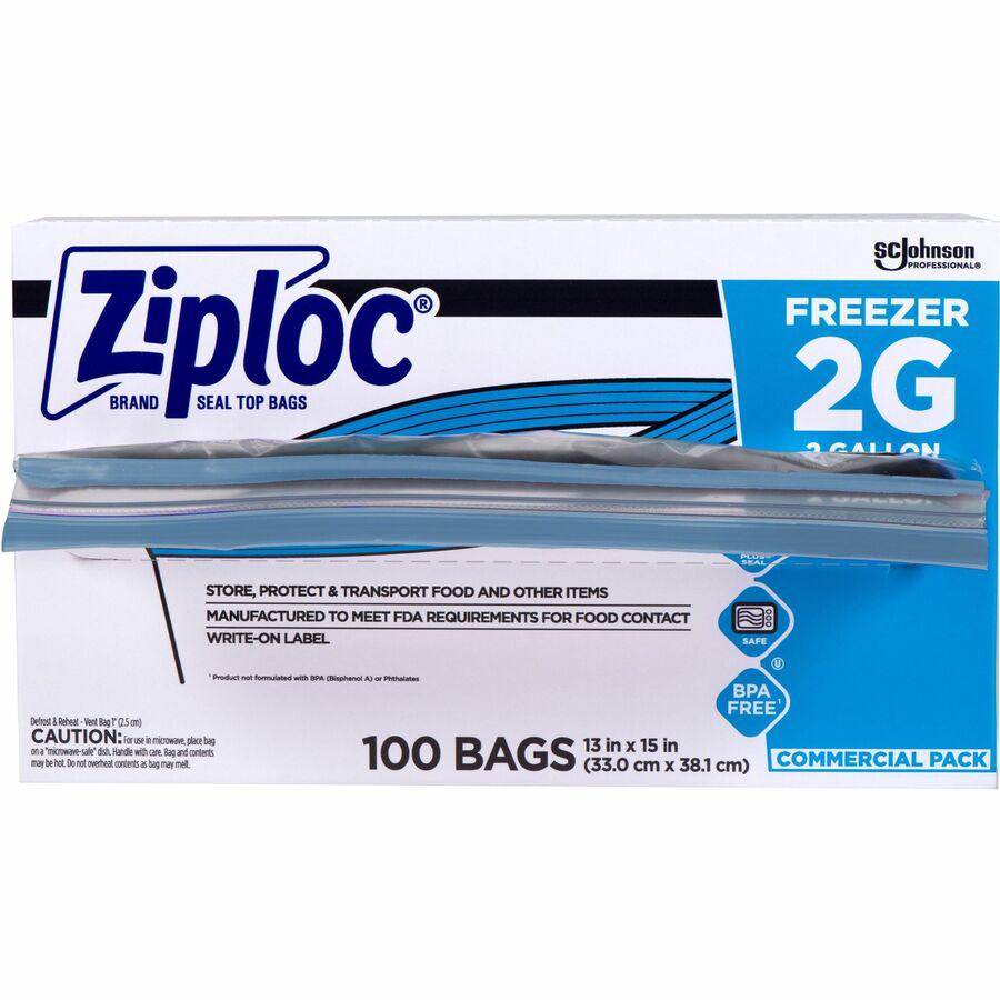 Ziploc&reg; Grip n' Seal Freezer Bags - 2 gal Capacity - 13" Width x 15" Length - Blue - Plastic - 1Carton - Food, Meat, Poultry, Fish. Picture 8