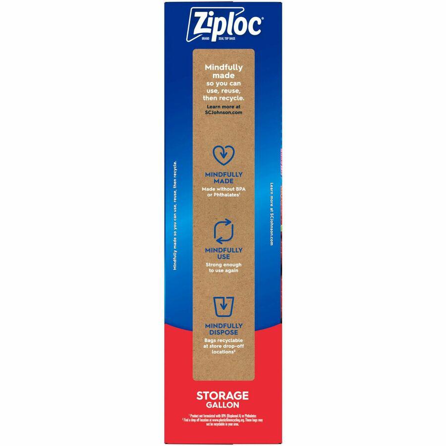 Ziploc&reg; Stand-Up Storage Bags - 1 gal Capacity - Blue - 38/Box - Kitchen, Storage. Picture 9