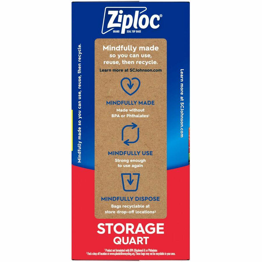 Ziploc&reg; Stand-Up Storage Bags - 1 quart Capacity - Blue - 80/Box - Kitchen, Storage. Picture 9