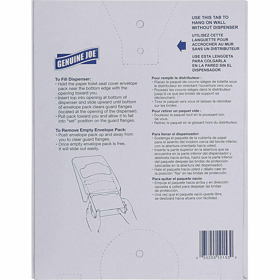 Genuine Joe Quarter-Fold Toilet Seat Covers - Quarter-fold - For Toilet - 200 / Pack - 25 / Carton - Paper - White. Picture 3