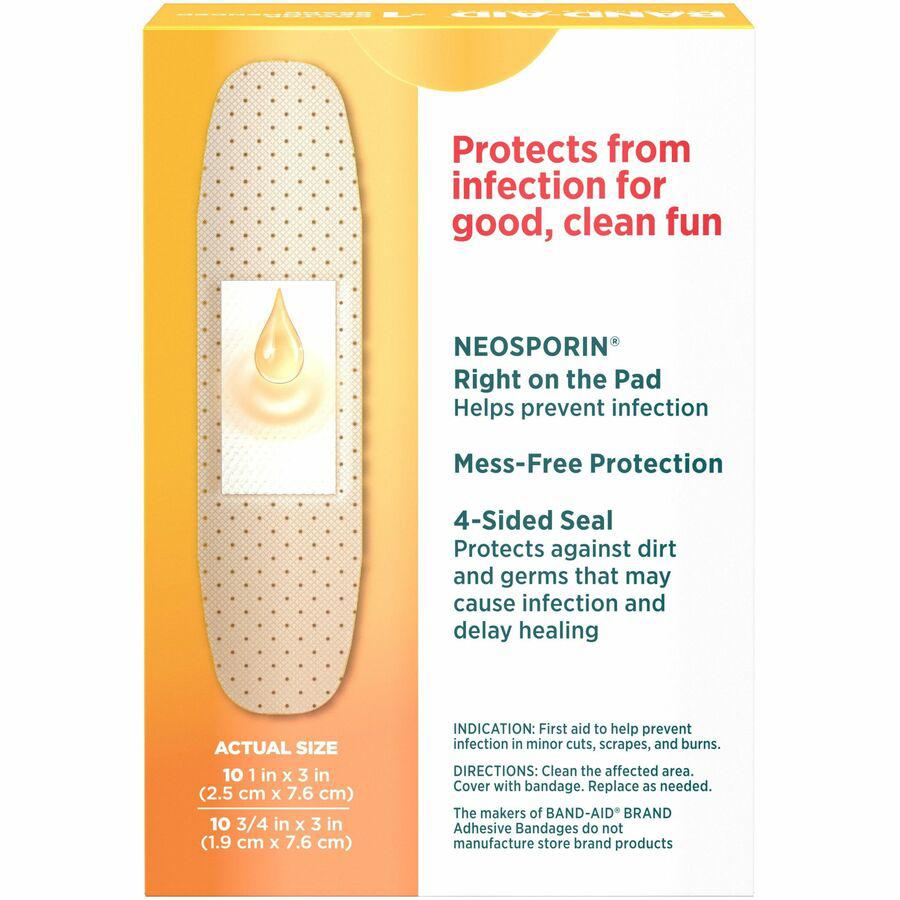 Band-Aid Adhesive Bandages Infection Defense with Neosporin - Assorted Sizes - 20/Box - Beige. Picture 6