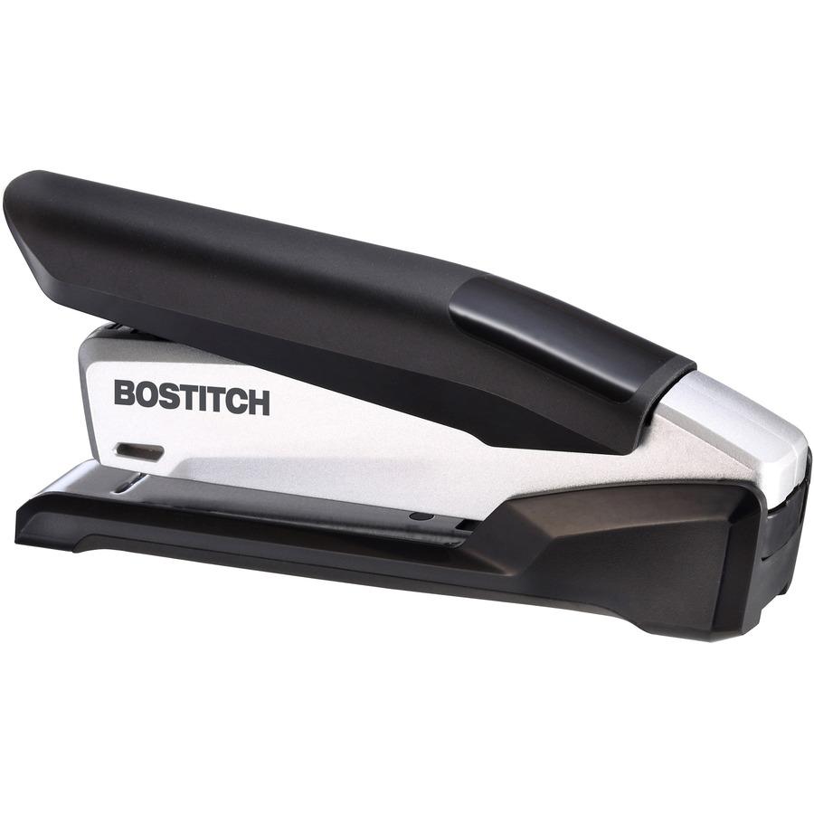Bostitch InPower Spring-Powered Antimicrobial Desktop Stapler - 28 Sheets Capacity - 210 Staple Capacity - Full Strip - 1 Each - Silver, Black. Picture 6