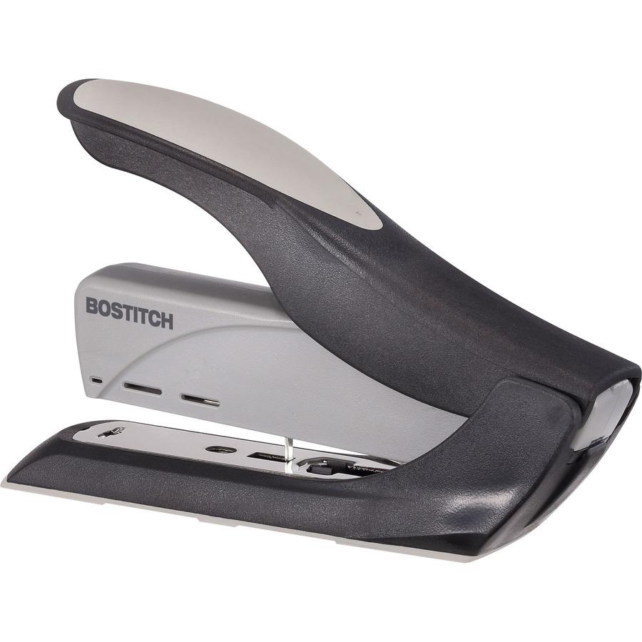 Bostitch Spring-Powered Antimicrobial Heavy Duty Stapler - 60 Sheets Capacity - 5/16" , 3/8" Staple Size - 1 Each - Black, Gray. Picture 6