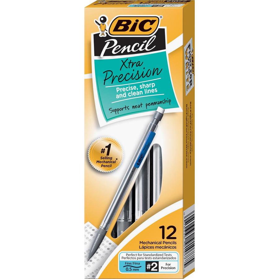 BIC Refillable Mechanical Pencils - 0.5 mm Lead Diameter - Refillable - Clear Barrel - 1 Dozen. Picture 5