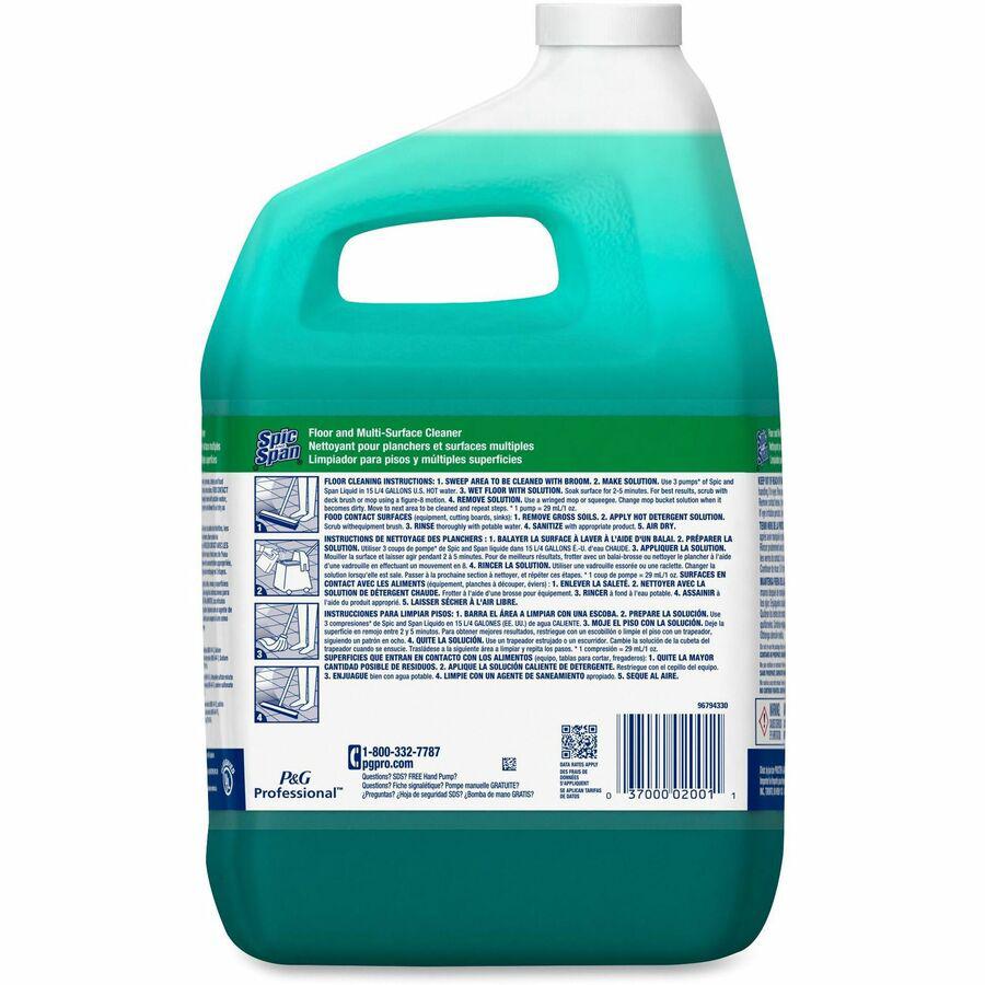 Spic and Span Floor and Multi-Surface Cleaner - Concentrate Liquid - 128 fl oz (4 quart) - 1 Each - Green. Picture 5
