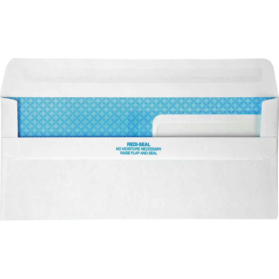 Quality Park No. 9 Double Window Security Tint Envelopes with Redi-Seal&reg; Self-Seal - Double Window - #9 - 3 7/8" Width x 8 7/8" Length - 24 lb - Self-sealing - Wove - 500 / Box - White. Picture 3