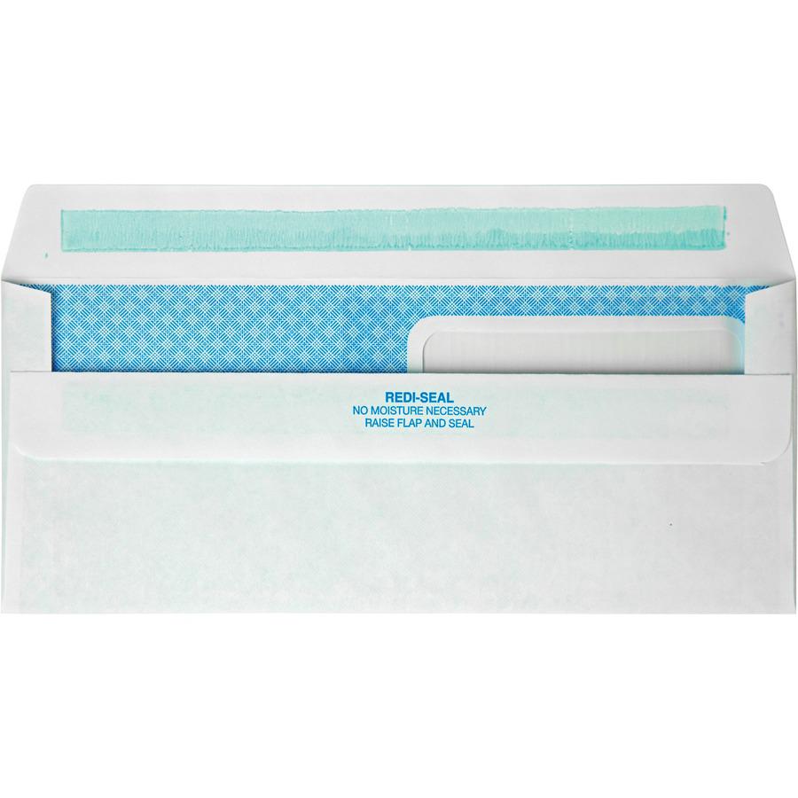 Quality Park No. 8-5/8 Double Window Security Tint Envelopes with Redi-Seal&reg; Self-Seal - Double Window - #8 5/8 - 3 5/8" Width x 8 5/8" Length - 24 lb - Self-sealing - Wove - 500 / Box - White. Picture 5