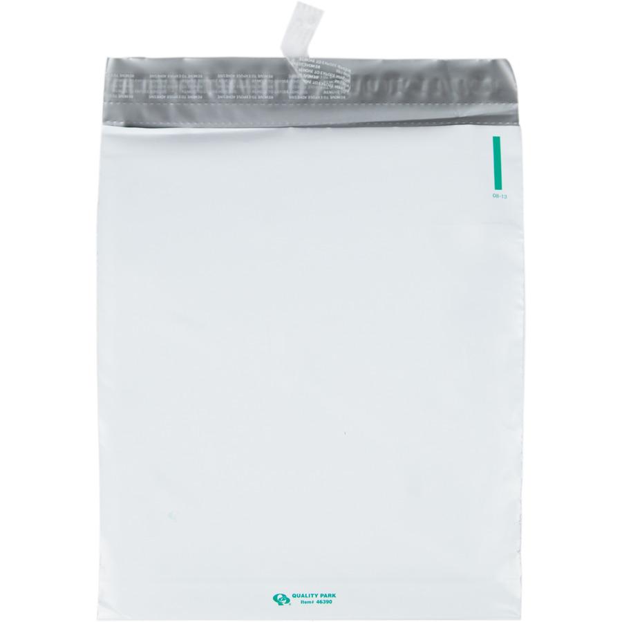 Quality Park Open-End Poly Expansion Mailers - Expansion - 11" Width x 13" Length - 2" Gusset - Self-sealing - Polyethylene - 100 / Carton - White. Picture 5