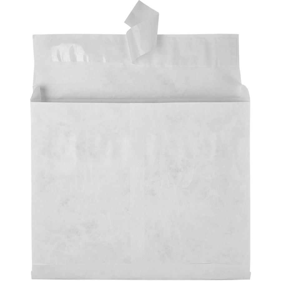 Quality Park Tyvek Heavyweight Expansion Envelopes - Expansion - 10" Width x 13" Length - 2" Gusset - 18 lb - Self-sealing - Tyvek - 100 / Carton - White. Picture 5