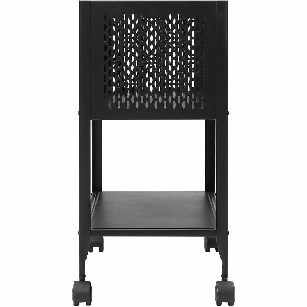Lorell Mesh Rolling File - 4 Casters - Steel - x 13.3" Width x 24.2" Depth x 27.7" Height - Black - 1 Each. Picture 9