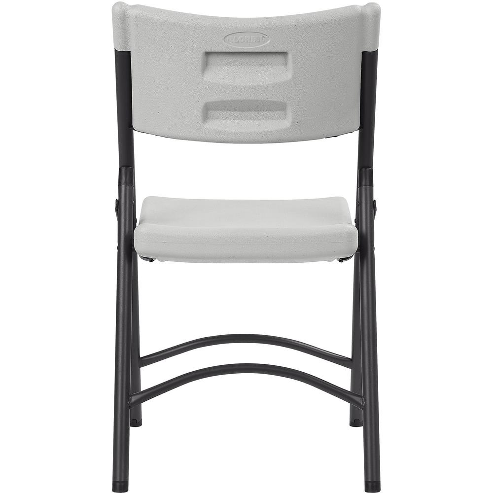 Lorell Heavy-duty Blow-Molded Folding Chairs - Light Gray Polyethylene Seat - Light Gray Polyethylene Back - Dark Gray Steel Frame - Steel, Polyethylene - 4 / Carton. Picture 6