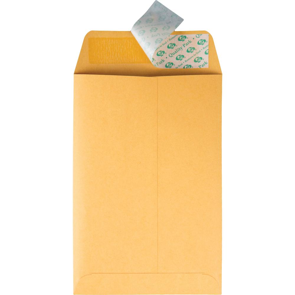 Quality Park Redi-Strip Kraft Catalog Envelopes - Catalog - 6" Width x 9" Length - 28 lb - Self-sealing - 100 / Box - Kraft. Picture 5