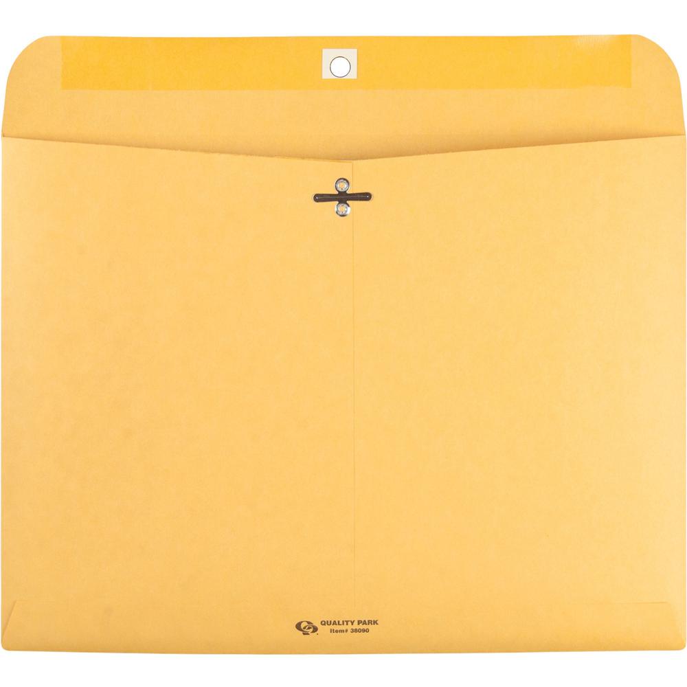 Quality Park Redi-file Clasp Envelopes - Clasp - #90 - 9" Width x 12" Length - 28 lb - Clasp - Kraft - 100 / Box - Kraft. Picture 6