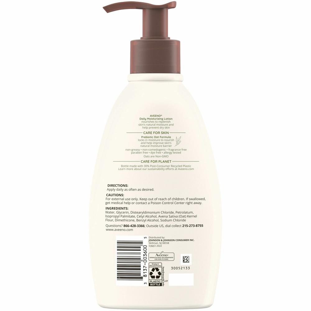 Aveeno&reg; Daily Moisturizing Lotion - Lotion - 12 oz (340.2 g) - Non-fragrance - For Dry, Sensitive Skin - Non-greasy, Non-comedogenic, Hypoallergenic, Absorbs Quickly - 1 Each. Picture 5