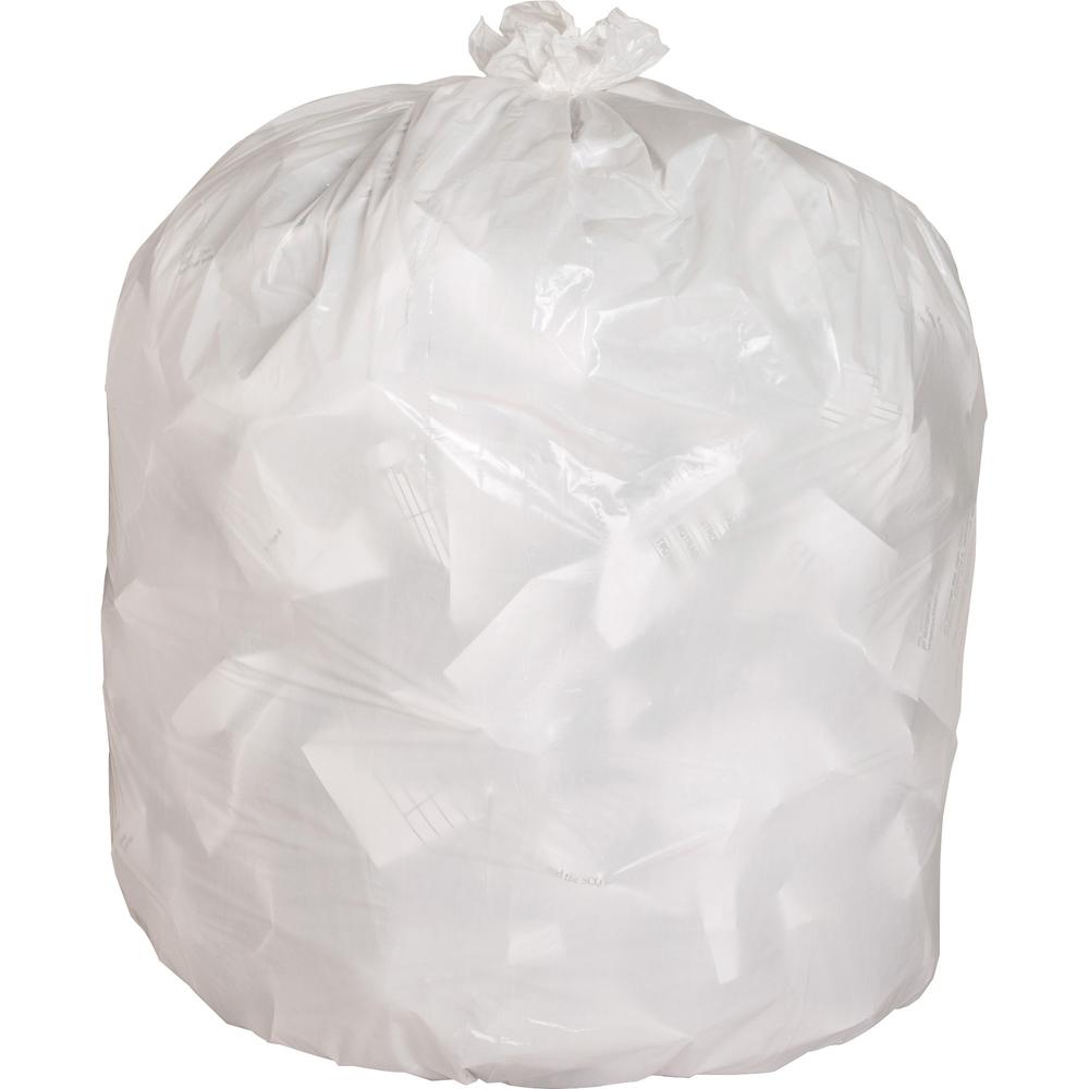 Genuine Joe Heavy-Duty Tall Kitchen Trash Bags - Small Size - 13 gal Capacity - 24" Width x 31" Length - 0.85 mil (22 Micron) Thickness - Low Density - White - 150/Carton - Kitchen - Recycled. Picture 5