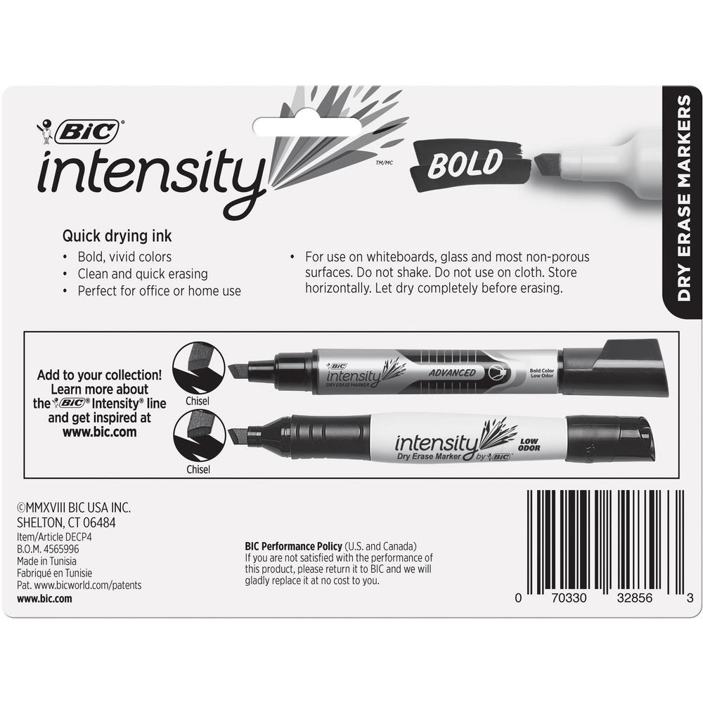 BIC Intensity Bold Vivid Dry-erase Markers - Chisel Marker Point Style - Assorted - 4 / Set. Picture 2
