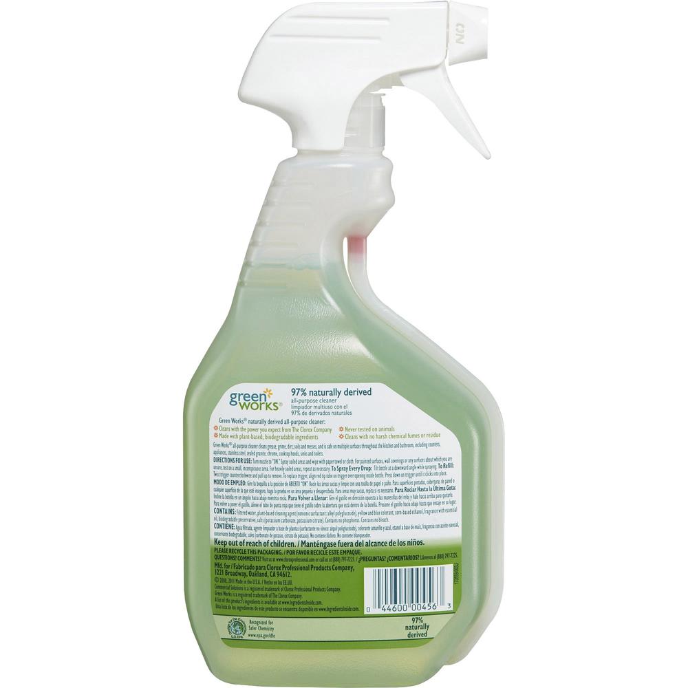 Clorox Commercial Solutions Green Works All Purpose Cleaner Spray - Spray - 32 fl oz (1 quart) - 1 Each - Green. Picture 5