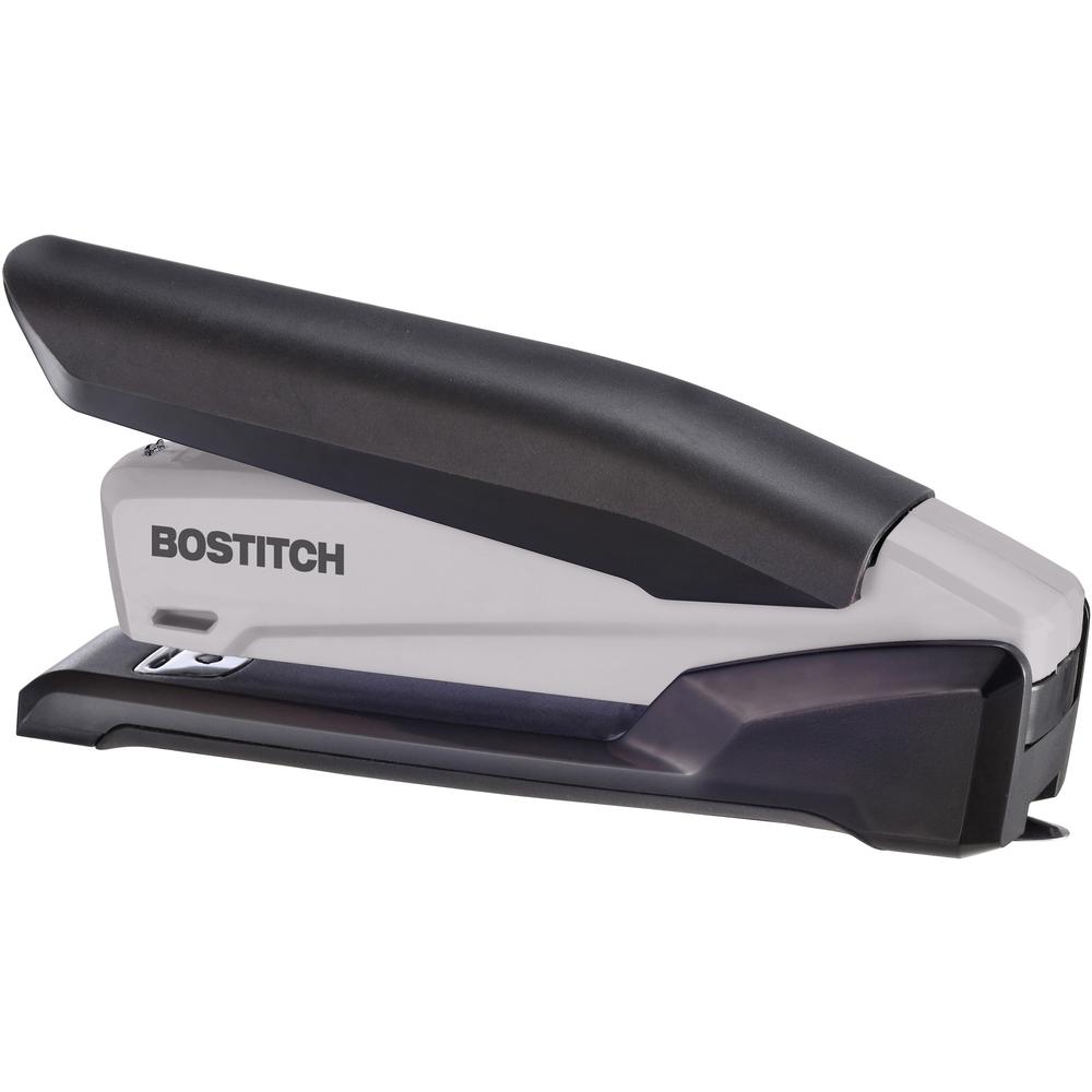 Bostitch EcoStapler Spring-Powered Antimicrobial Desktop Stapler - 20 of 30lb Paper Sheets Capacity - 210 Staple Capacity - Full Strip - 1/4" Staple Size - 1 Each - Gray, Black. Picture 7