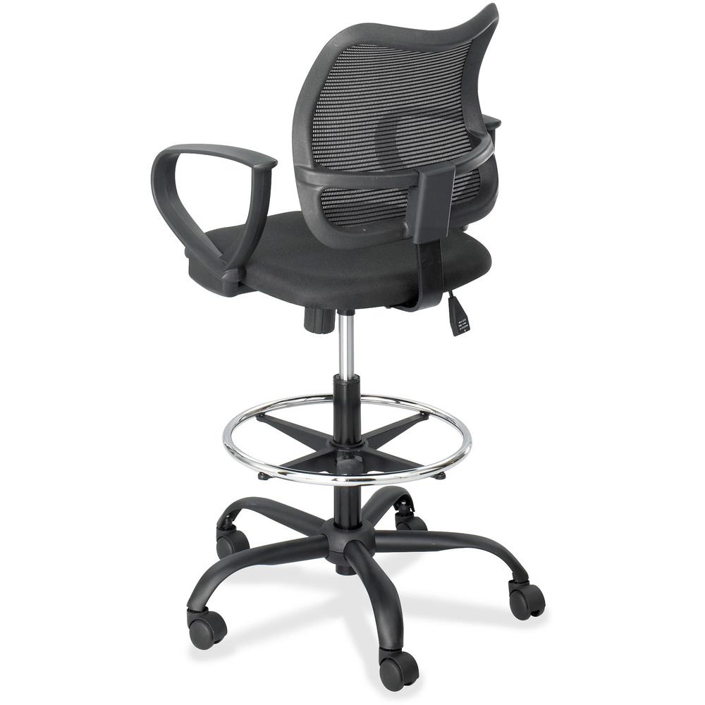 Safco Vue Extended Height Mesh Chair - Black Polyester Seat - Nylon Back - 5-star Base - Black - 1 Each. Picture 2