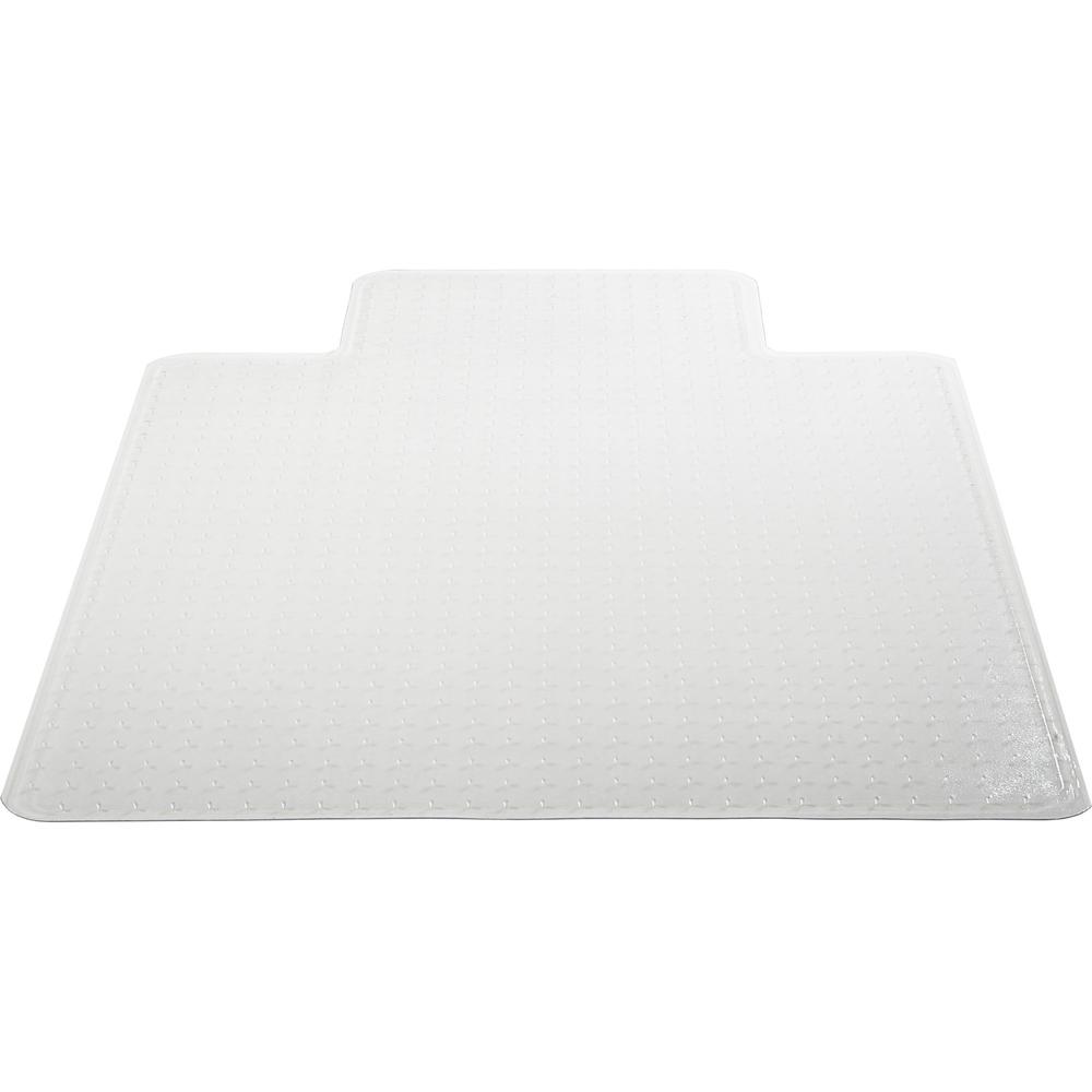 Lorell Wide Lip Low-pile Chairmat - Carpeted Floor - 53" Length x 45" Width x 0.122" Thickness - Lip Size 12" Length x 25" Width - Vinyl - Clear - 1Each. Picture 14