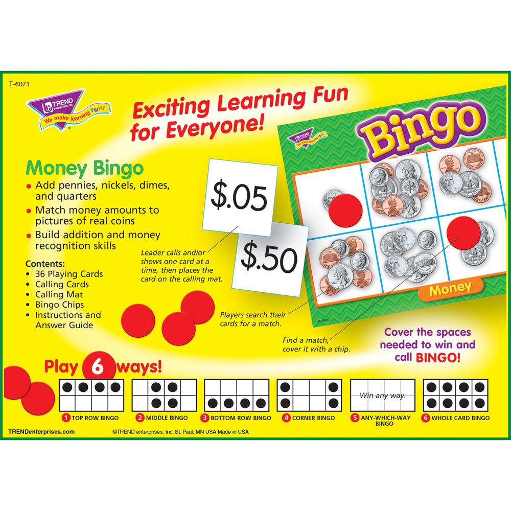 Trend Money Bingo Games - Theme/Subject: Learning - Skill Learning: Early Skill Development - 5-9 Year - Multi. Picture 6