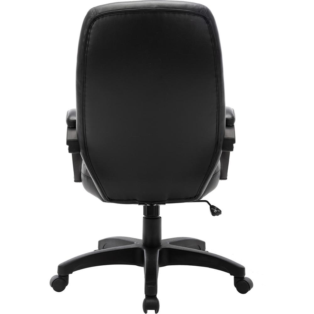 Lorell Westlake Series Executive High-Back Chair - Black Leather Seat - Black Polyurethane Frame - High Back - Black - 1 Each. Picture 8