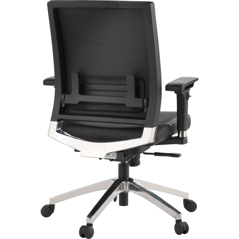 Lorell Lower Back Swivel Executive Chair - Black Leather Seat - 5-star Base - Black - 1 Each. Picture 9
