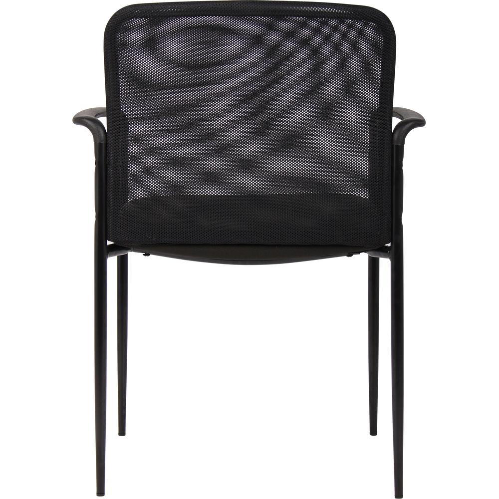 Lorell Reception Side Chair with Molded Cap Arms - Black Seat - Mesh Back - Steel Frame - Four-legged Base - 1 Each. Picture 7