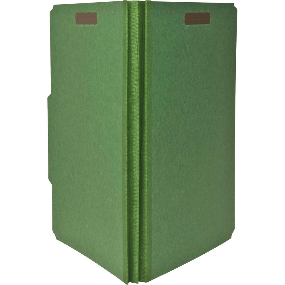 Nature Saver Letter Recycled Classification Folder - 8 1/2" x 11" - 2" Fastener Capacity for Folder - Top Tab Location - 1 Divider(s) - Green - 100% Recycled - 10 / Box. Picture 7