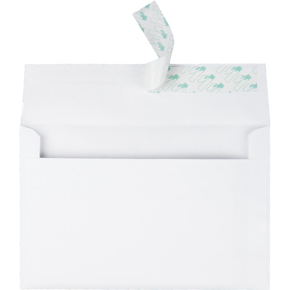 Quality Park A9 Greeting Card Envelopes with Self Seal Closure - Announcement - 5 3/4" Width x 8 3/4" Length - 24 lb - Peel & Seal - 100 / Box - White. Picture 6