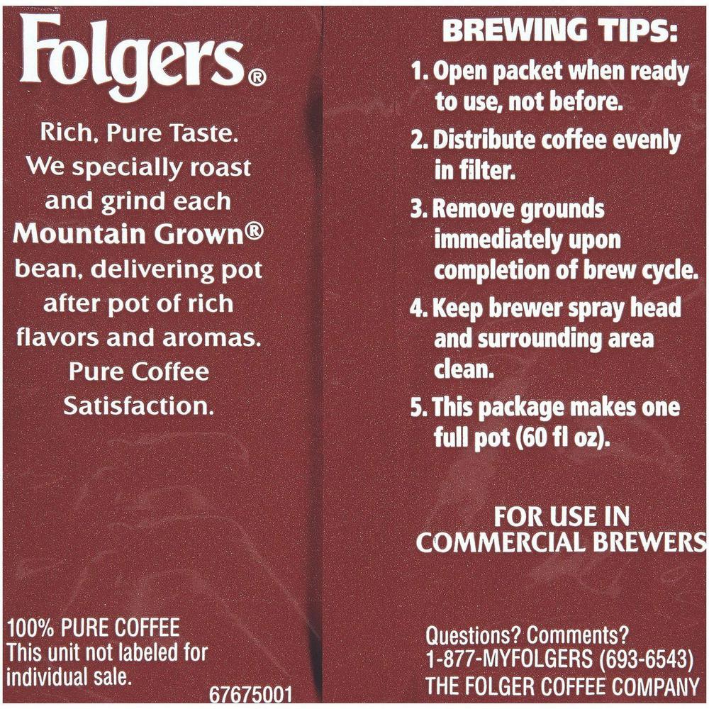 Folgers&reg; Ground Gourmet Supreme Coffee - Dark/Bold - 1.8 oz - 42 / Carton. Picture 3