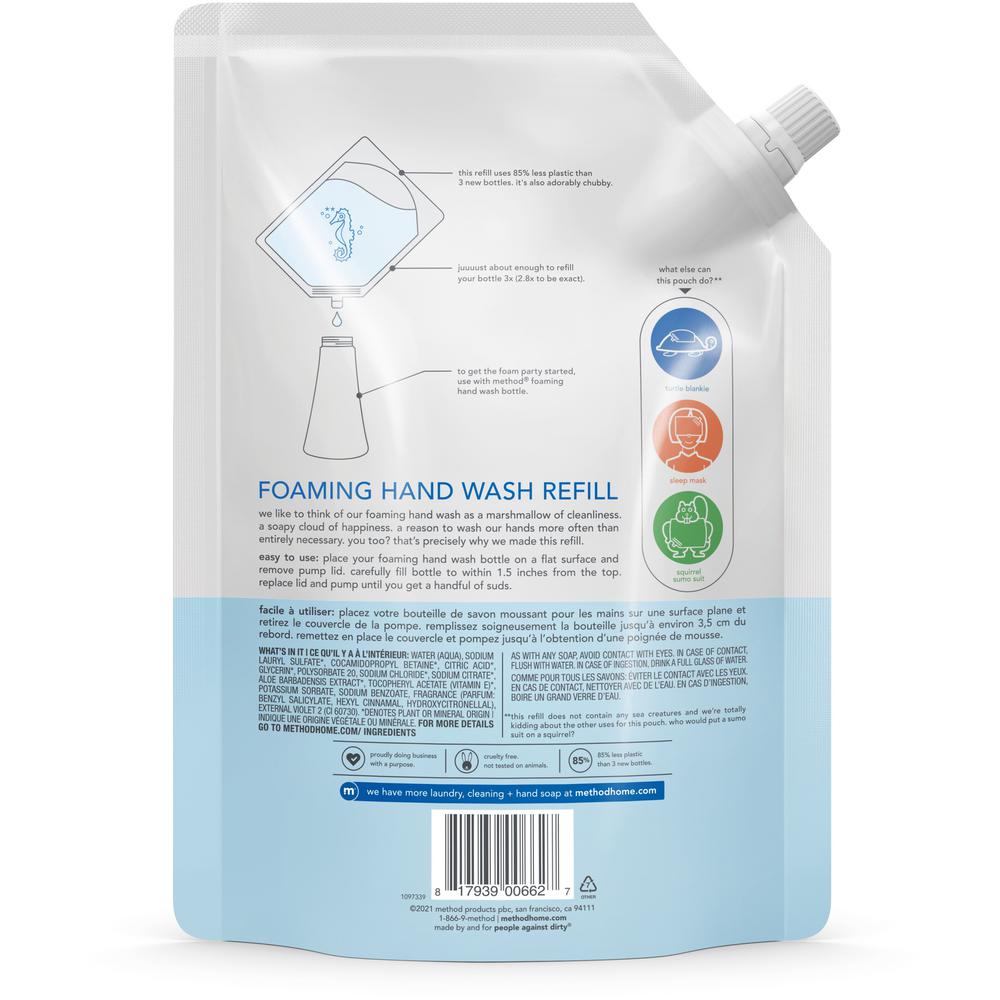 Method Foaming Hand Soap Refill - Sweet Water ScentFor - 28 fl oz (828.1 mL) - Hand - Clear - Triclosan-free - 1 Each. Picture 2