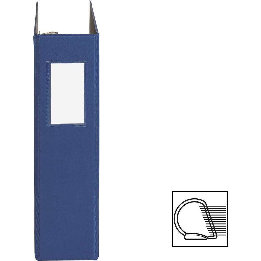 Business Source Slanted D-ring Binders - 2" Binder Capacity - 3 x D-Ring Fastener(s) - 2 Internal Pocket(s) - Chipboard, Polypropylene - Blue - PVC-free, Non-stick, Spine Label, Gap-free Ring, Non-gla. Picture 11