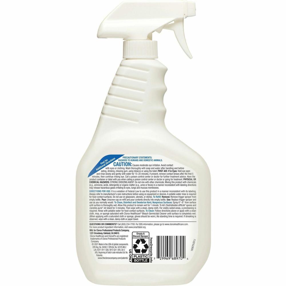 Clorox Healthcare Dispatch Hospital Cleaner Disinfectant Towels with Bleach - Ready-To-Use Spray - 32 fl oz (1 quart) - Bottle - 1 Each. Picture 6