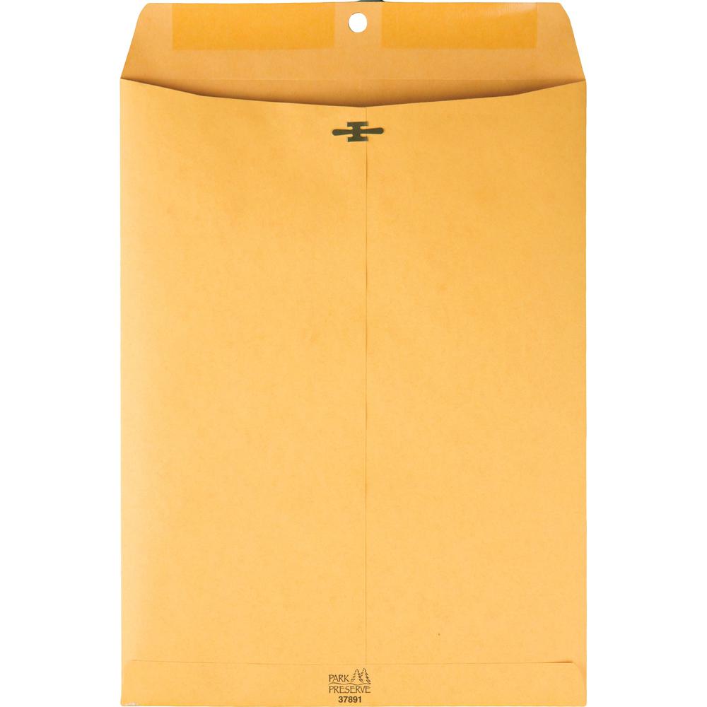 Quality Park 9 x 12 High Bulk Clasp Envelopes with Deeply Gummed Flaps - Clasp - 9" Width x 12" Length - Gummed - Kraft - 100 / Box - Brown Kraft. Picture 4