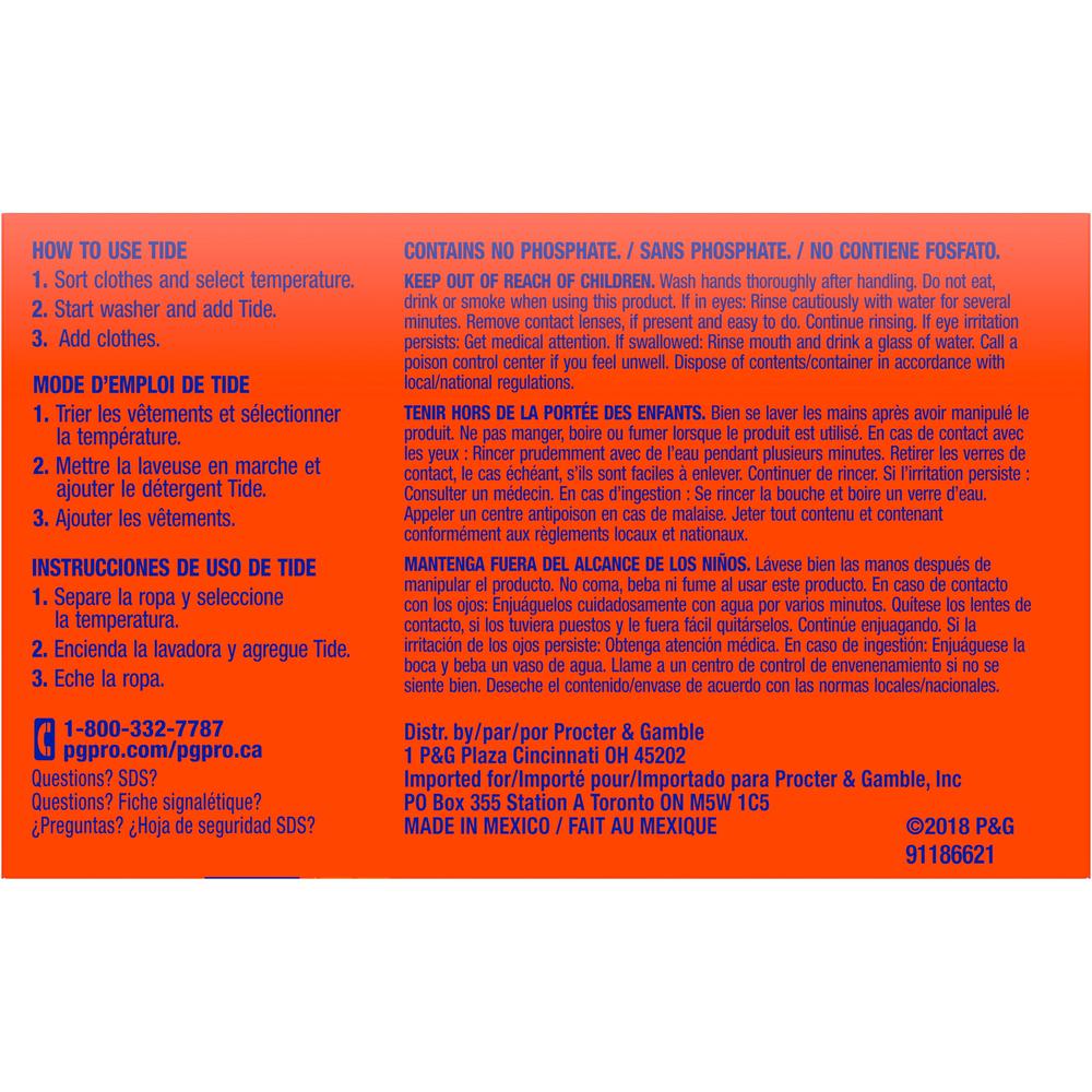 Tide Ultra Coin Vend Laundry Detergent - For Laundry - 1.45 oz (0.09 lb) - 156 / Carton - Orange, Blue. Picture 2