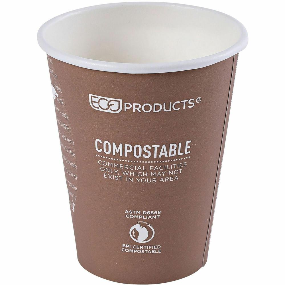 Eco-Products 8 oz World Art Hot Beverage Cups - 50 / Pack - 20 / Carton - Multi - Paper, Resin - Hot Drink. Picture 3