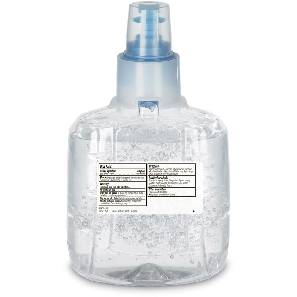 PURELL&reg; Hand Sanitizer Gel Refill - 40.6 fl oz (1200 mL) - Hands-free Dispenser - Kill Germs - Skin, Hand - Clear - Fragrance-free, Dye-free - 2 / Carton. Picture 8