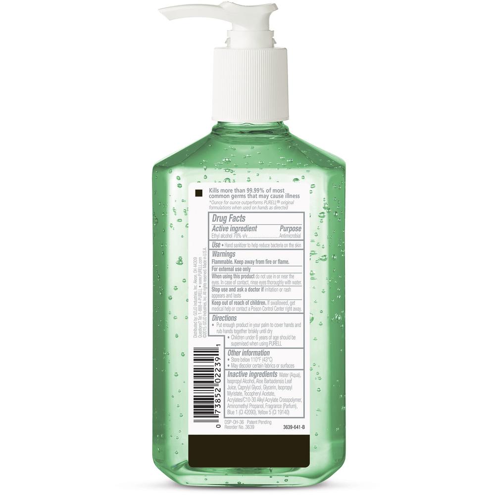 PURELL&reg; Hand Sanitizer Gel - 12 fl oz (354.9 mL) - Pump Bottle Dispenser - Kill Germs - Hand, Skin - Clear - Non-sticky, Residue-free - 1 Each. Picture 2