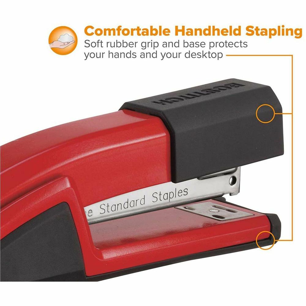 Bostitch Epic Antimicrobial Office Stapler - 25 Sheets Capacity - 210 Staple Capacity - Full Strip - 1 Each - Red. Picture 7