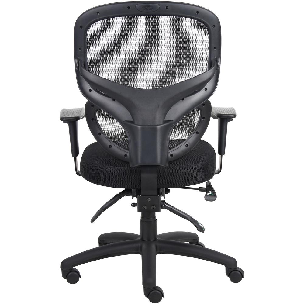 Lorell Mesh-Back Executive Chair - Black Fabric Seat - Black Mesh Back - 5-star Base - Black, Silver - Fabric - 1 Each. Picture 7