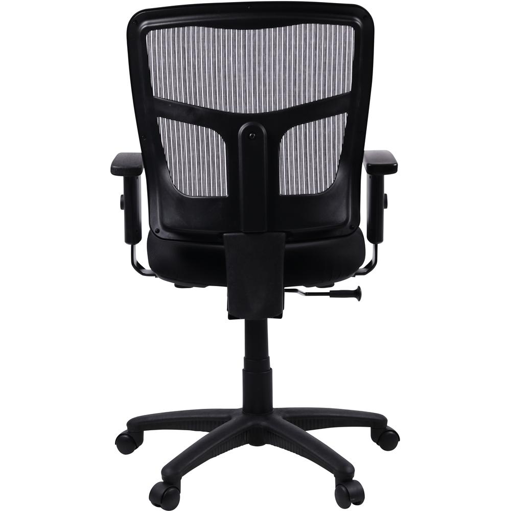Lorell Ergomesh Managerial Mesh Mid-back Chair - Black Fabric Seat - Black Back - Black Frame - 5-star Base - Black - 1 Each. Picture 7