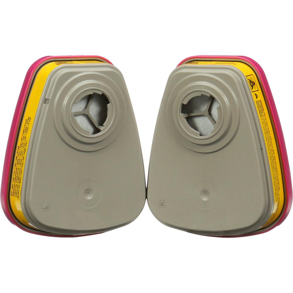 Tekk Protection Multipurpose Respirator Replacement Cartridges - Liquid, Gases, Vapor Protection - Pink - 2 / Pack. Picture 4