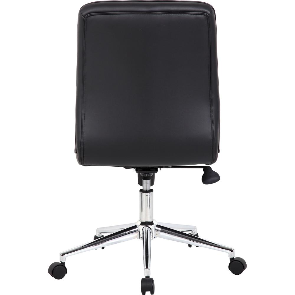 Boss Modern B330 Task Chair - Black Vinyl Seat - Chrome, Black Chrome Frame - 5-star Base - Black - 1 Each. Picture 5