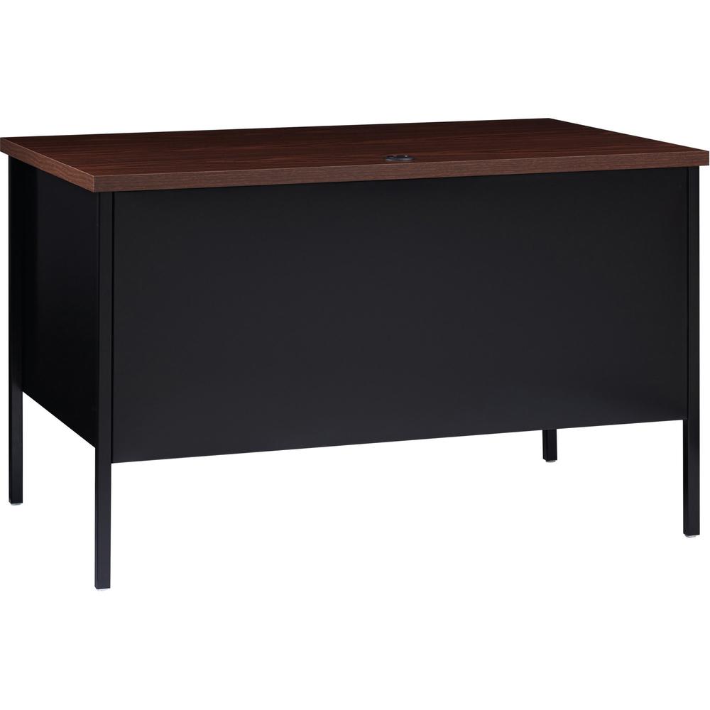Lorell Fortress Series 48" Right Single-Pedestal Desk - Laminated Rectangle, Walnut Top - 30" Table Top Length x 48" Table Top Width x 1.13" Table Top Thickness - 29.50" Height - Assembly Required - B. Picture 7