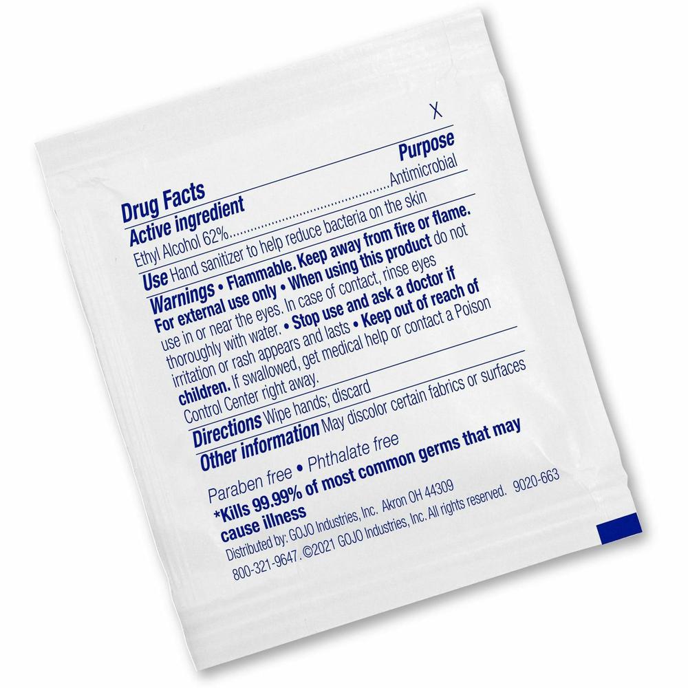 PURELL&reg; On-the-go Sanitizing Hand Wipes - 5" x 7" - Clear - 100 Per Box - 10 / Carton. Picture 2