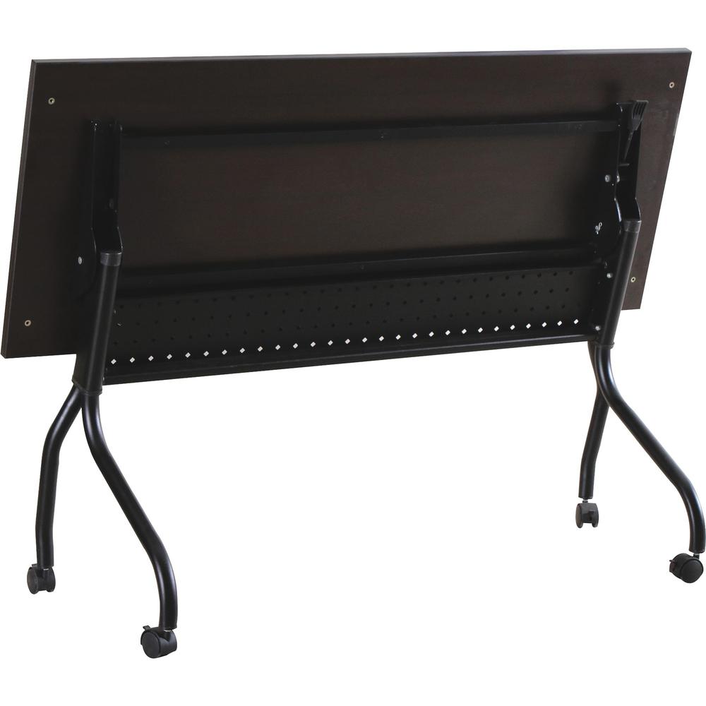 Lorell Flip Top Training Table - Rectangle Top - Four Leg Base - 4 Legs x 60" Table Top Width x 23.50" Table Top Depth - 29.50" Height x 59" Width x 23.63" Depth - Assembly Required - Espresso, Black . Picture 2